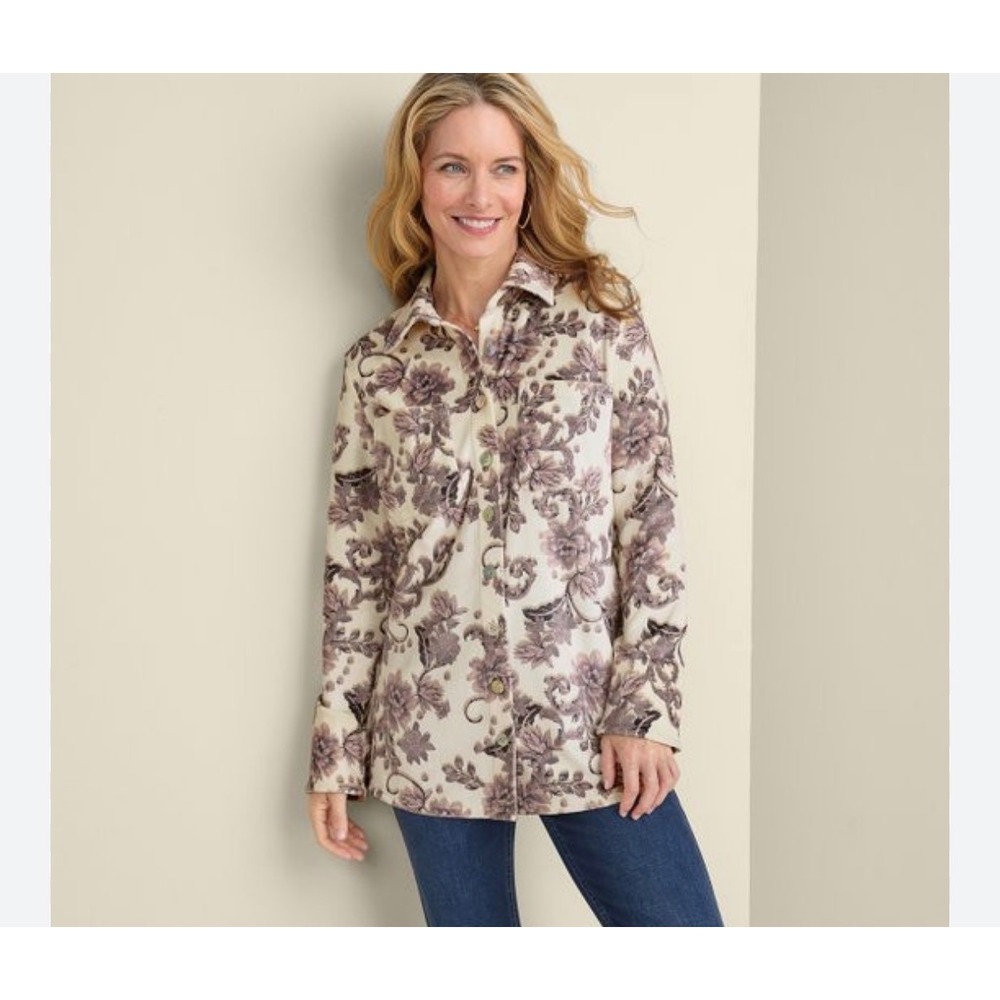 Soft Surroundings Women's The Old Softy Shirt – Wine Garden – Size Medium – NWT